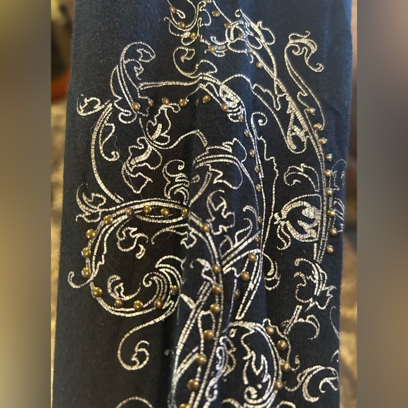 HARLEY-DAVIDSON long sleeve ladies black t-shirt with studded bling design - Picture 5 of 7